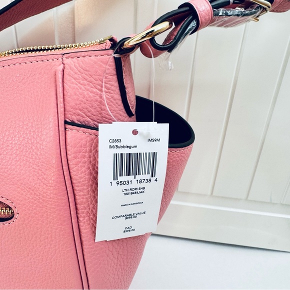 Coach Rori Shoulder Bag Large Bubblegum Pink Leather Purse - Picture 7 of 9